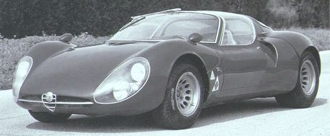 Alfa-Tipo-33-stradale in Alfa Romeo 33 Coupé Stradale: Supersportwagen bei den Schloss Bensberg Classics 2010