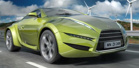 Green-concept-car in Zeitalter der Elektroautos bei der LA Auto Show