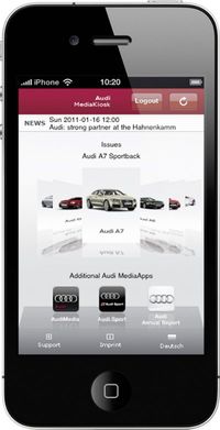 Audi-media-kiosk in Audi: Fan- und Presse-App für iPad und iPhone