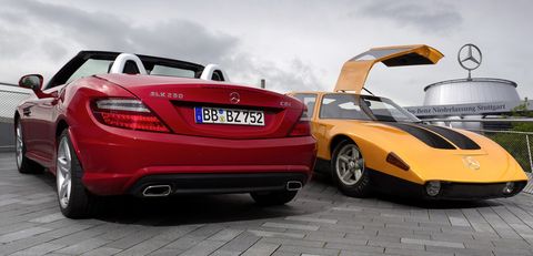 Mercedes-slk-250-cdi-und-c111-a in Diesel-Generationen: Mercedes C 111 trifft SLK 250 CDI