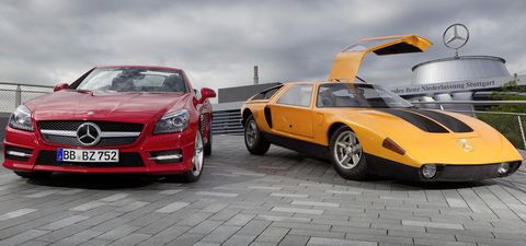 Mercedes-slk-250-cdi-und-c111-c in Diesel-Generationen: Mercedes C 111 trifft SLK 250 CDI